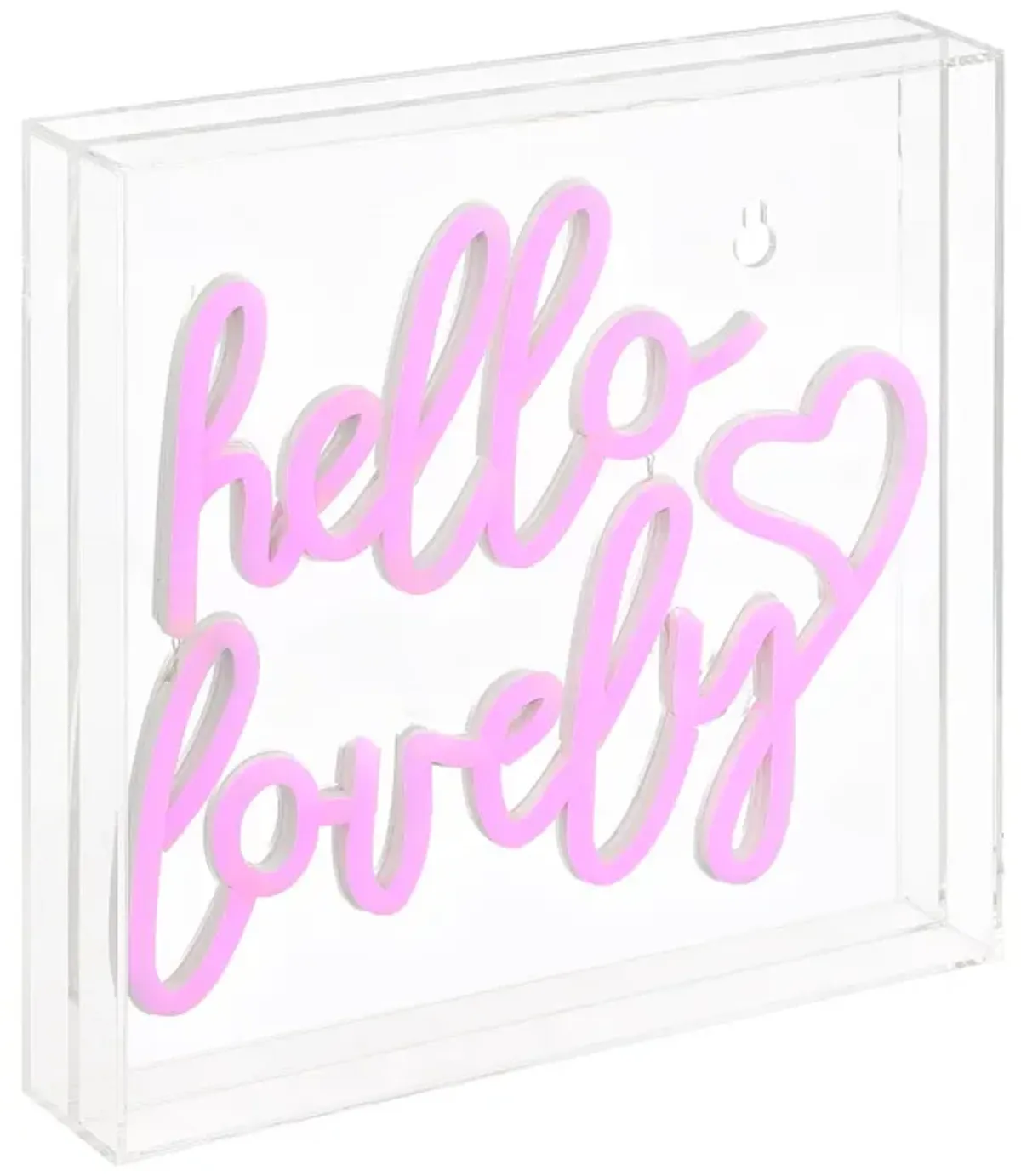 Hello Lovely 10" Square Contemporary Glam Acrylic Box USB Operated LED Neon Light