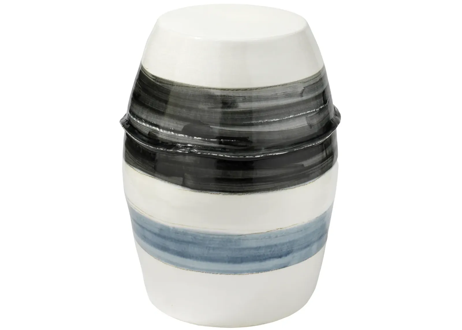 Horizon Striped Ceramic Side Table