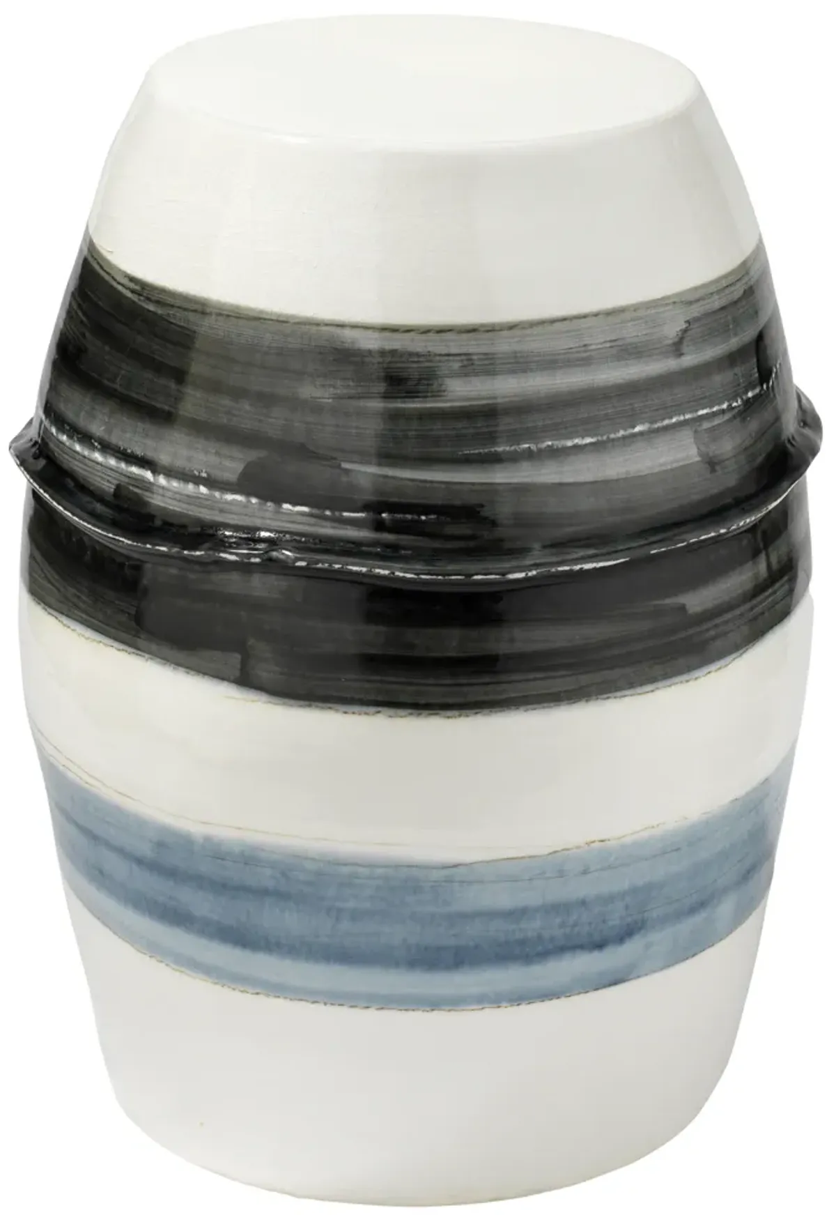 Horizon Striped Ceramic Side Table