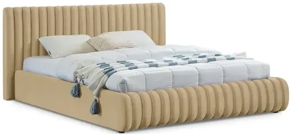 Meridian Furniture Nico Camel Velvet Queen Bed