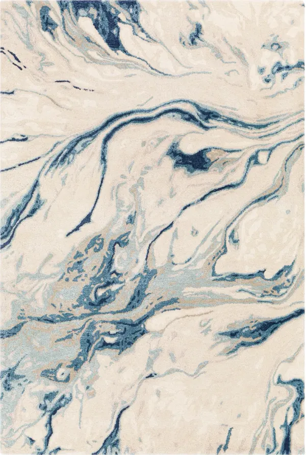 Kavita KVT-2312 6' Round Blue Rug
