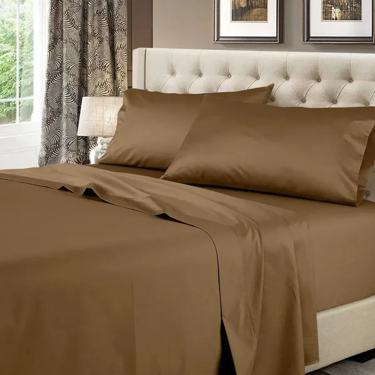 Egyptian Linens Solid 600 Thread Count Cotton Sheets Set.