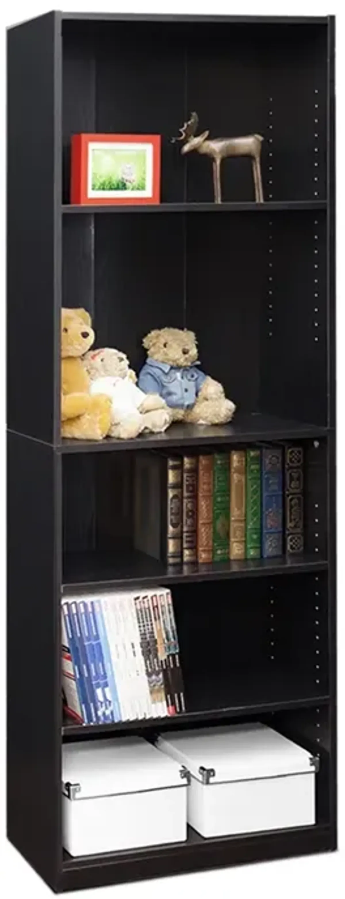 JAYA Simply Home 5-Shelf Bookcase, Black