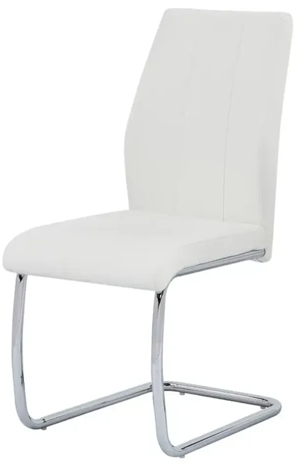 Gudmund 2-piece Modern Dining Chairs in White Faux Leather
