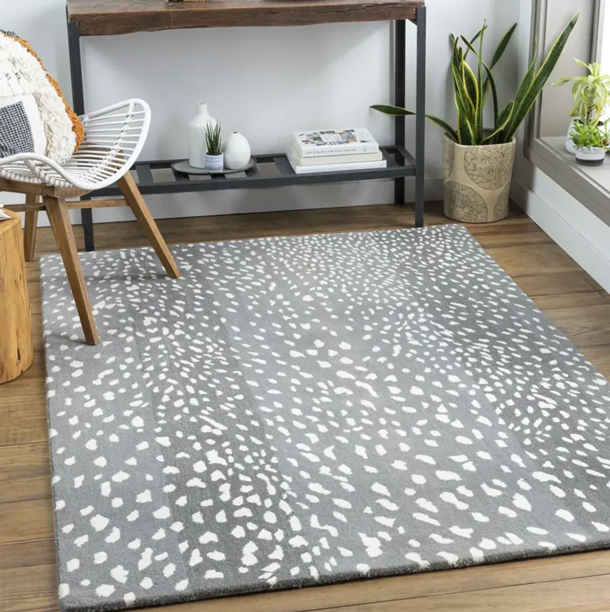 Athena ATH-5162 8' Round Gray Rug