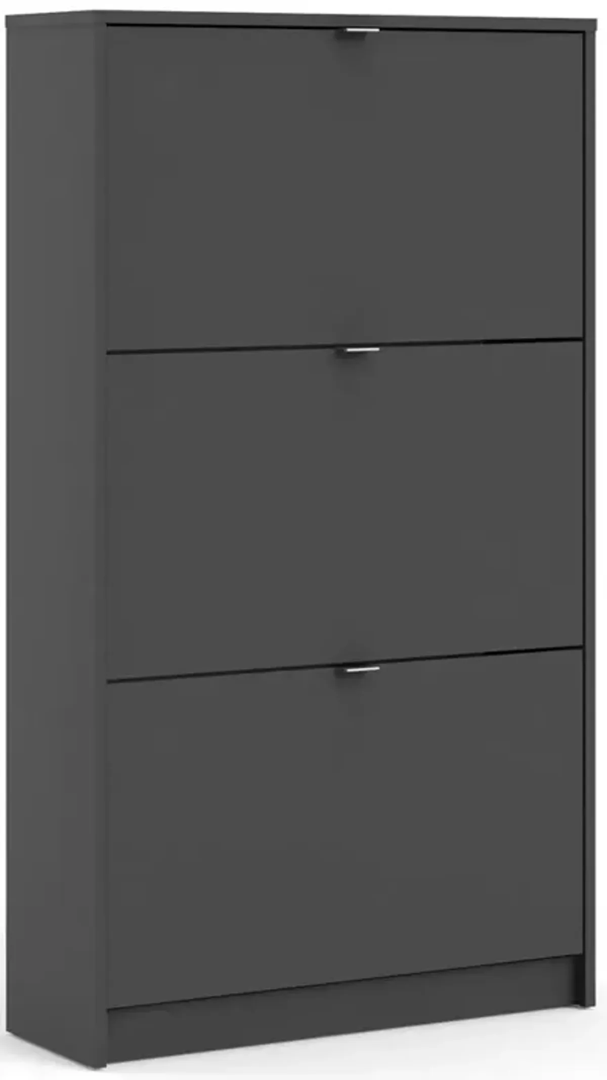 Tvilum Bright 3 Drawer Shoe Cabinet, Matte Grey