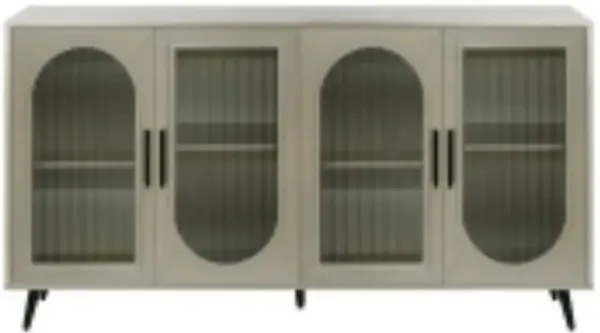 TV Stand with Storage Cabinet & Adjustable Shelves Modern Entertainment Center for Living Room