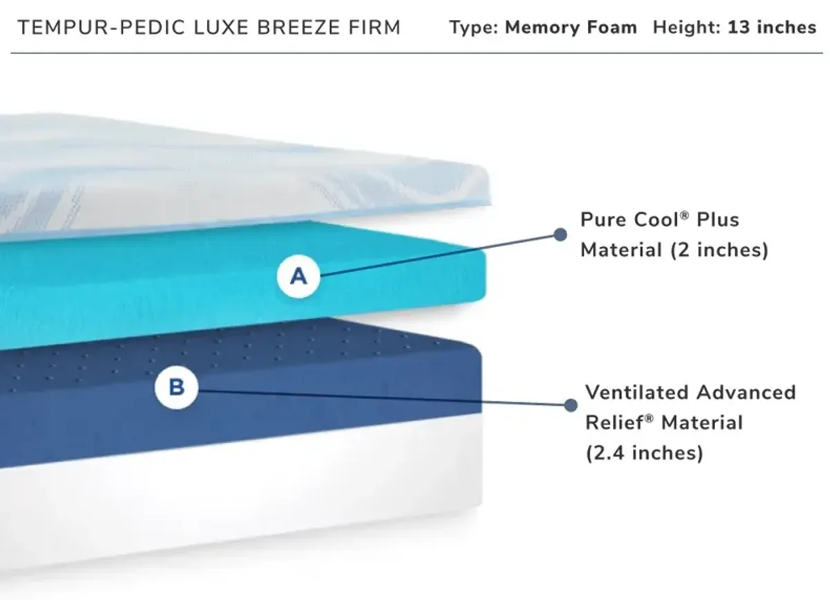 Tempur-Pedic Luxe Breeze Firm Split California King Mattress