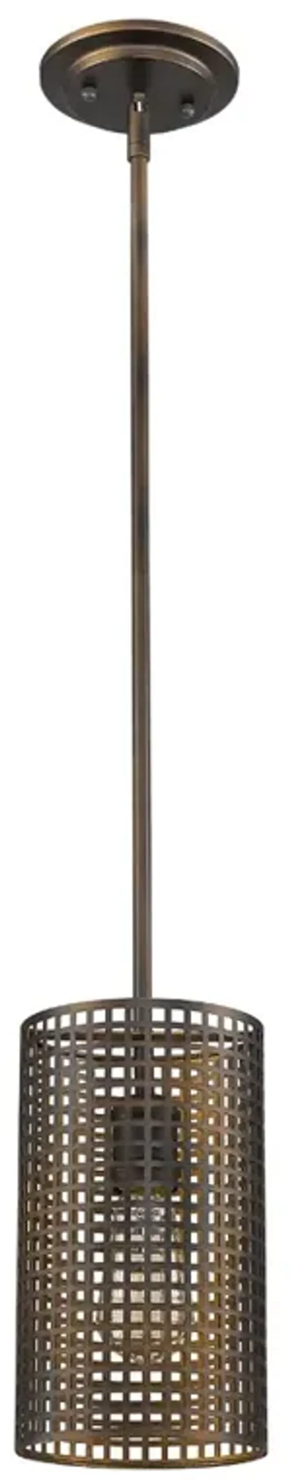 Hivvago Bronze Metal Hanging Light with Mesh Shade