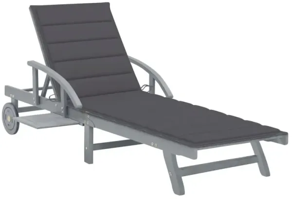 Sunlounger Gray Solid Acacia wood with gray wash finish Large