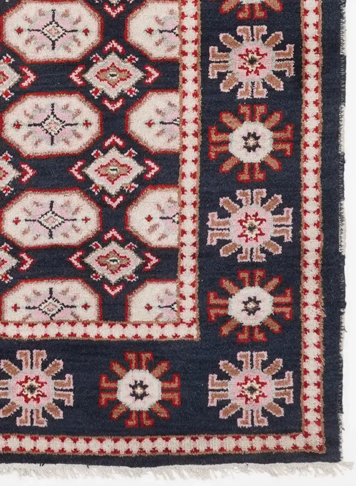 RUGSOTIC CARPETS HAND KNOTTED WOOL & SILK ECO-FRIENDLY ORIENTAL AREA RUGS  - 8'x10', Rectangle Shape, Black Color, Classic Oriental Traditional , Low Pile Handmade Area Rugs (AF0119)