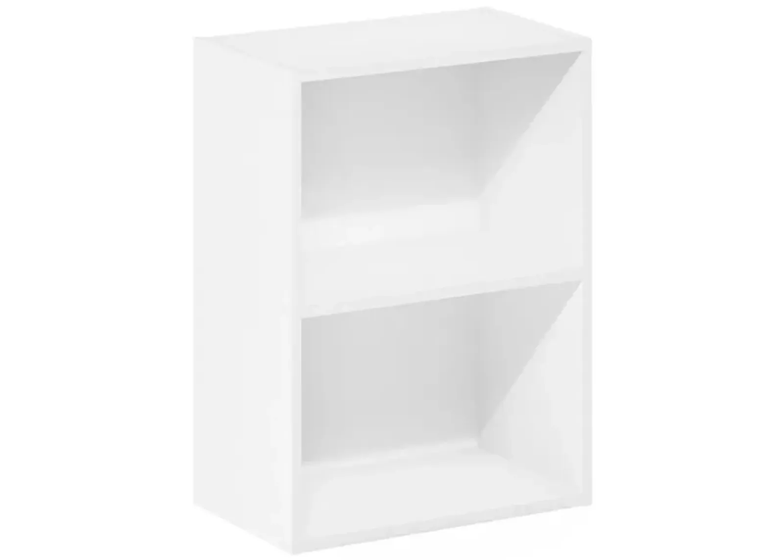 Furinno Luder 2-Tier Open Shelf Bookcase, White