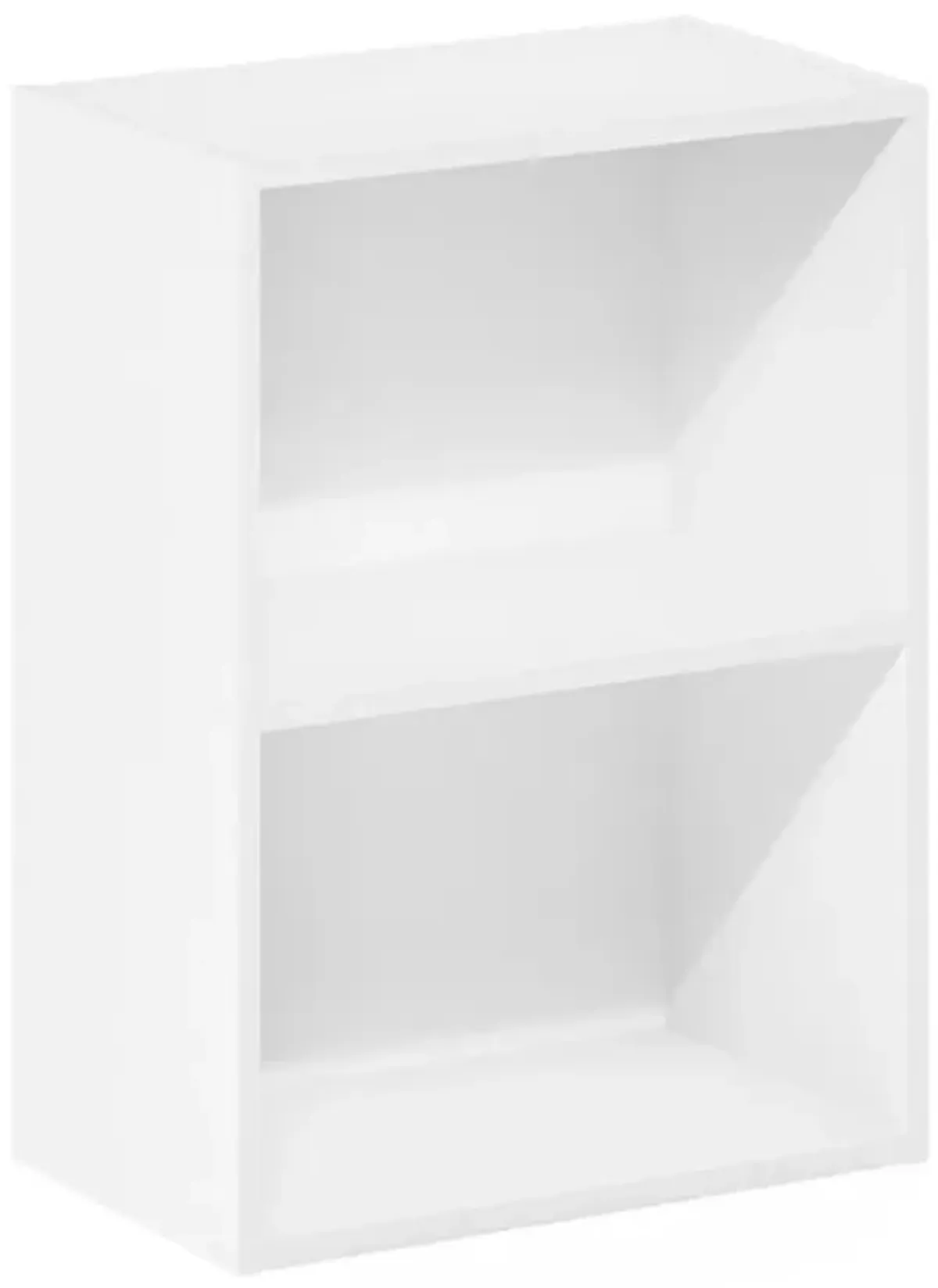 Furinno Luder 2-Tier Open Shelf Bookcase, White