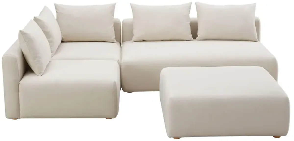 Hangover Cream 4-Piece Modular Chaise Sectional