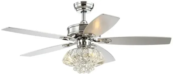 Kate 3-Light Glam Crystal Drum LED Ceiling Fan With Remote