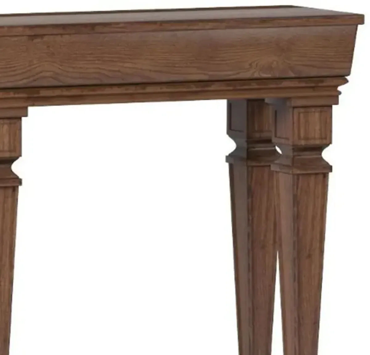 Wooden Console Table with One Bottom Shelf, Oak Brown-Benzara