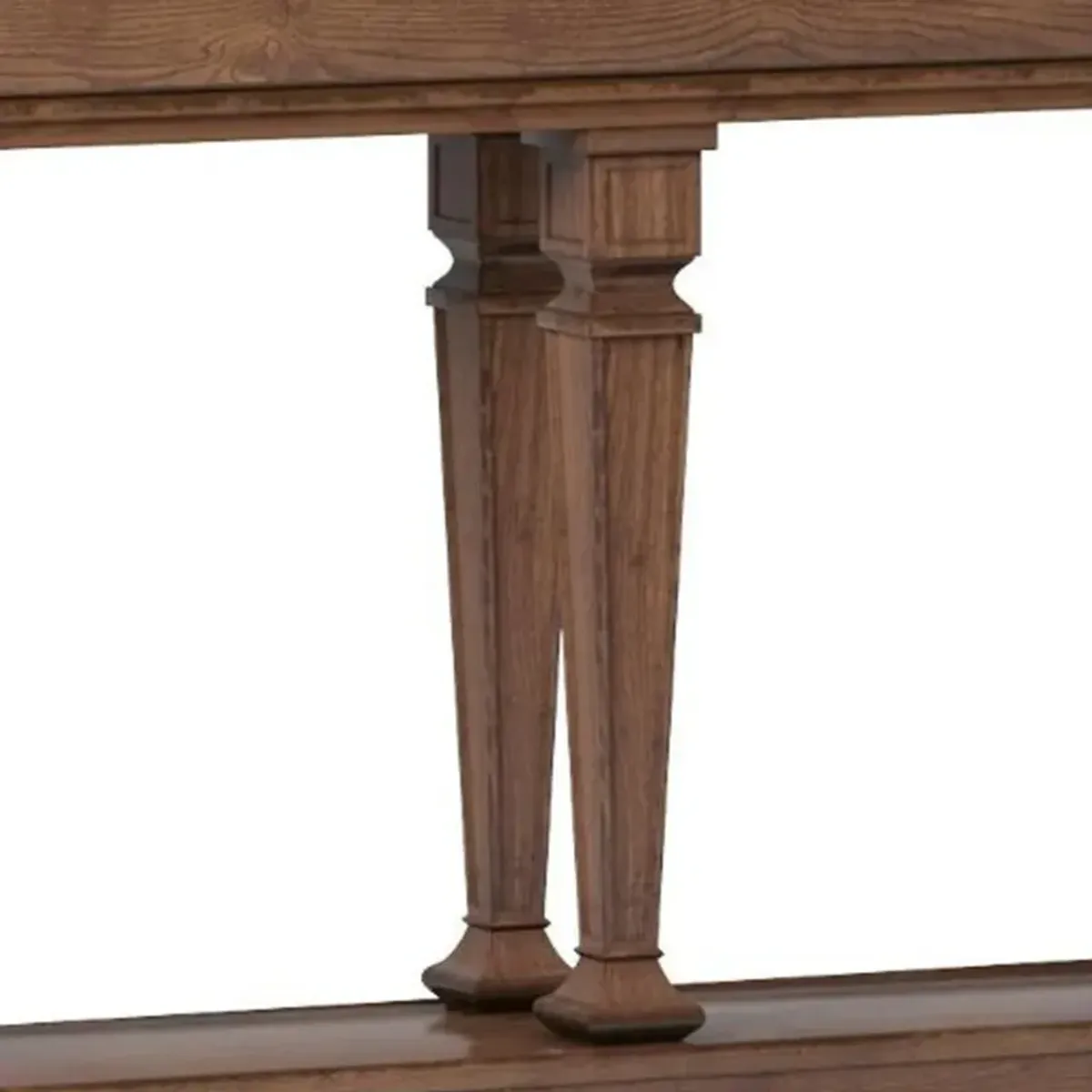 Wooden Console Table with One Bottom Shelf, Oak Brown-Benzara