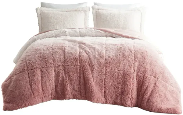 Gracie Mills Ethel Faux Fur Ombre Shag Comforter Set