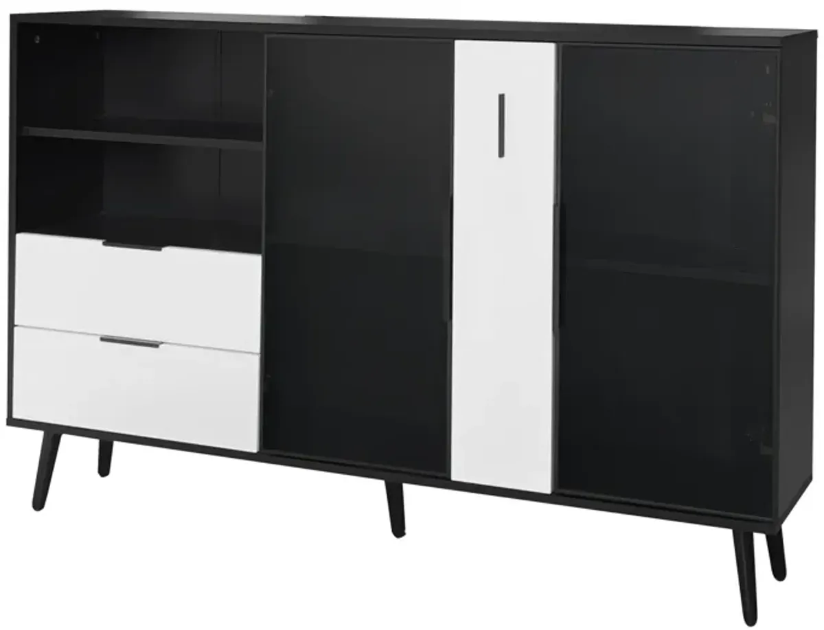 Merax  Two-door Storage Cabinet with Metal Handles