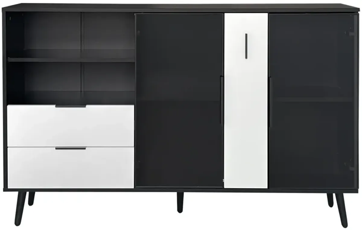 Merax  Two-door Storage Cabinet with Metal Handles