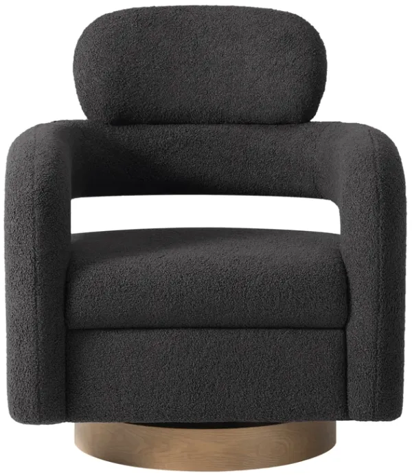 WestinTrends Mid-Century Modern Sherpa Swivel Barrel Accent Chair