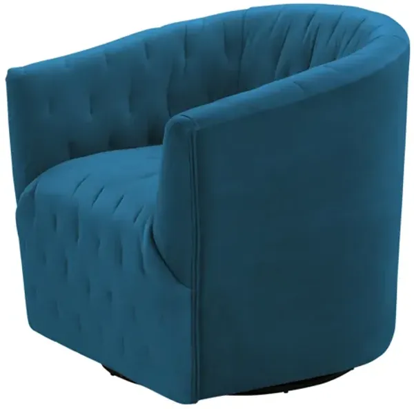 Rustic Manor Isadora Velvet Swivel Accent Chair