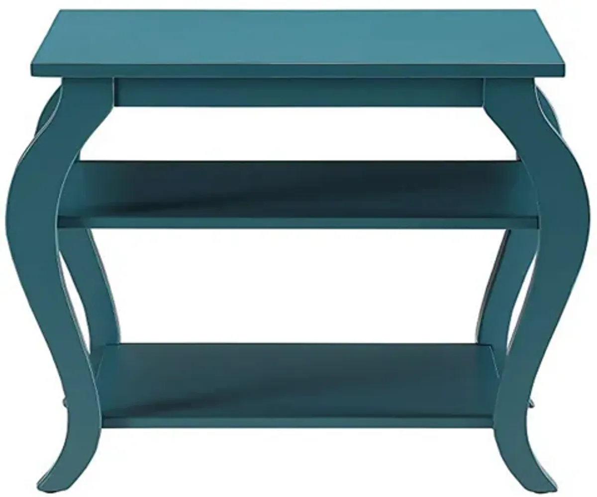 Becci End Table, Teal-Benzara