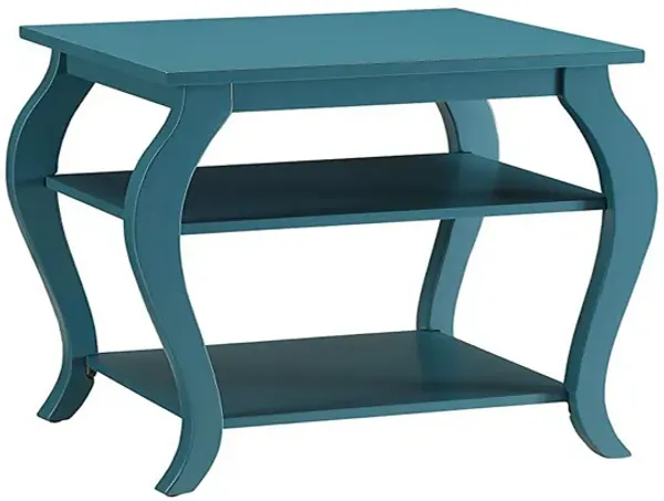 Becci End Table, Teal-Benzara