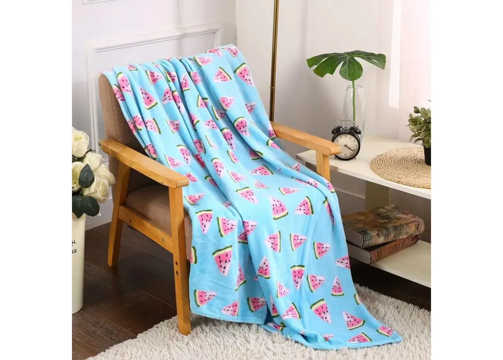 Plazatex Holiday Watermelon Design Micro Plush Throw Blanket - 50x60" Multicolor