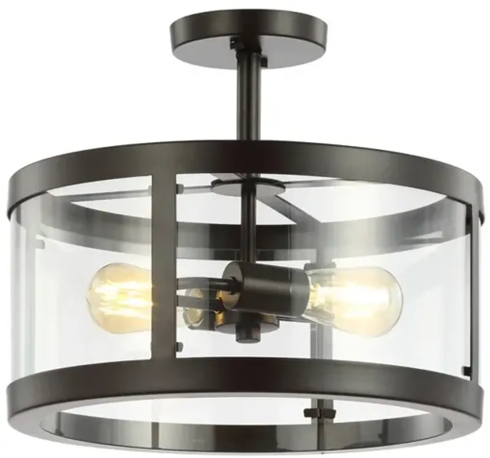 Herndon Iron/Glass Modern LED Flush Mount