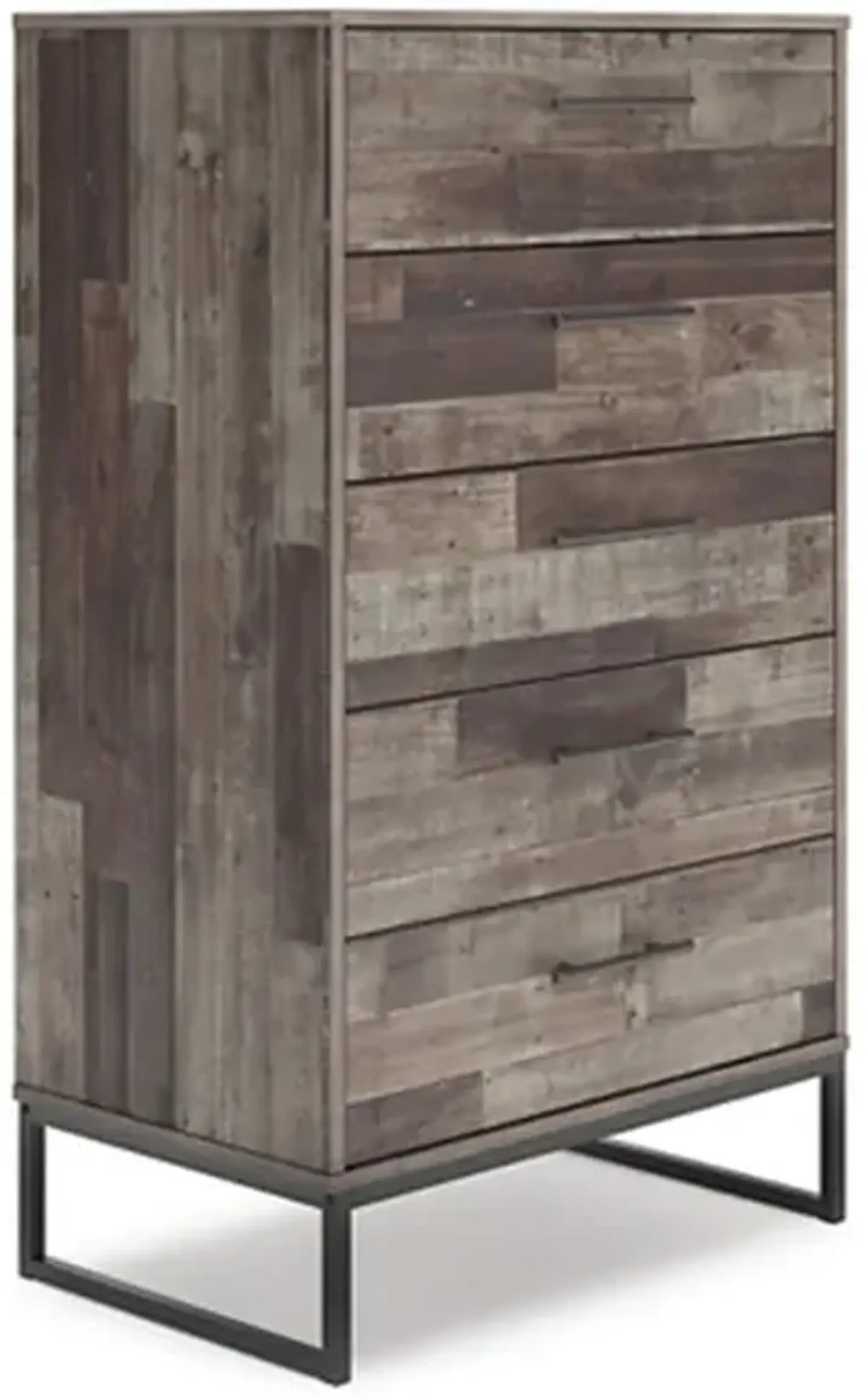 Neilsville 5 Drawer Chest of Drawers in Multi Gray