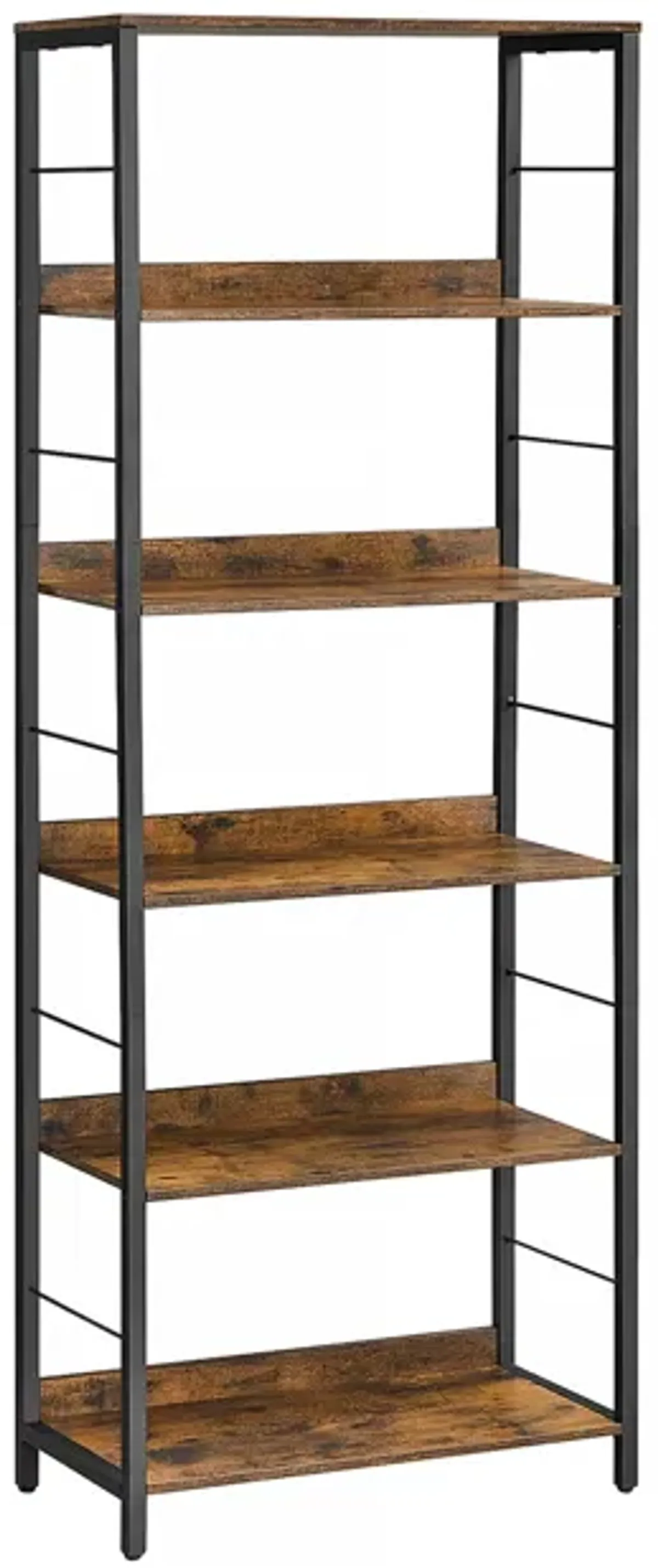 6-Tier Industrial Bookshelf with Metal Frame for Modern Home Storage