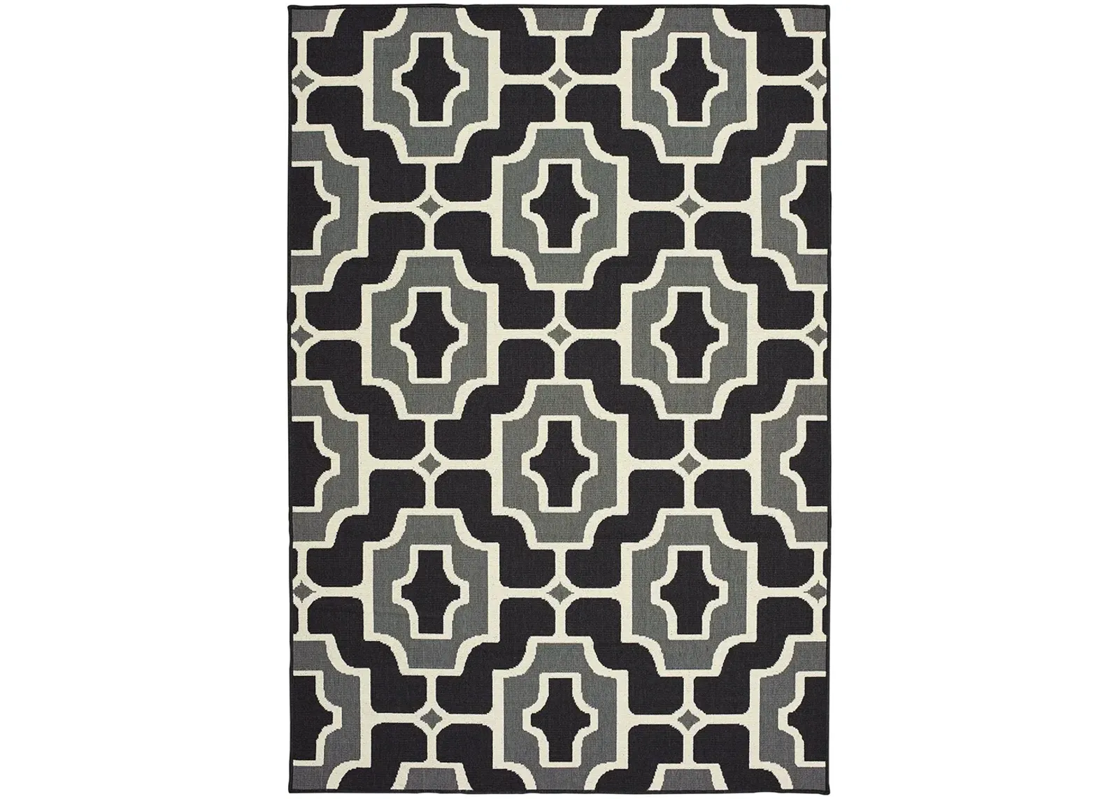 Marina 5'3" x 7'6" Black Rug