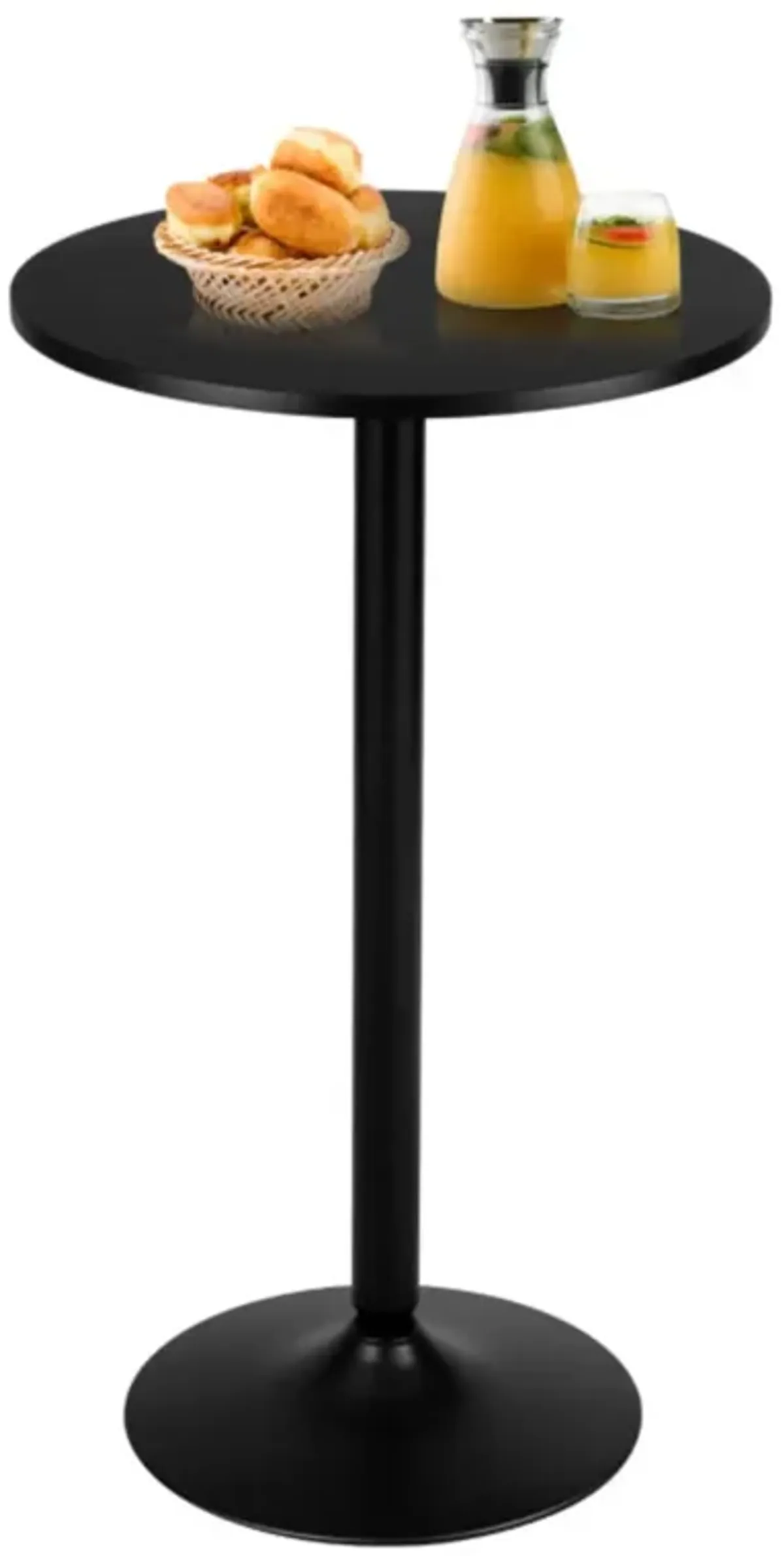 Hivvago 24 Inch Modern Style Round Cocktail Table with Metal Base and MDF Top