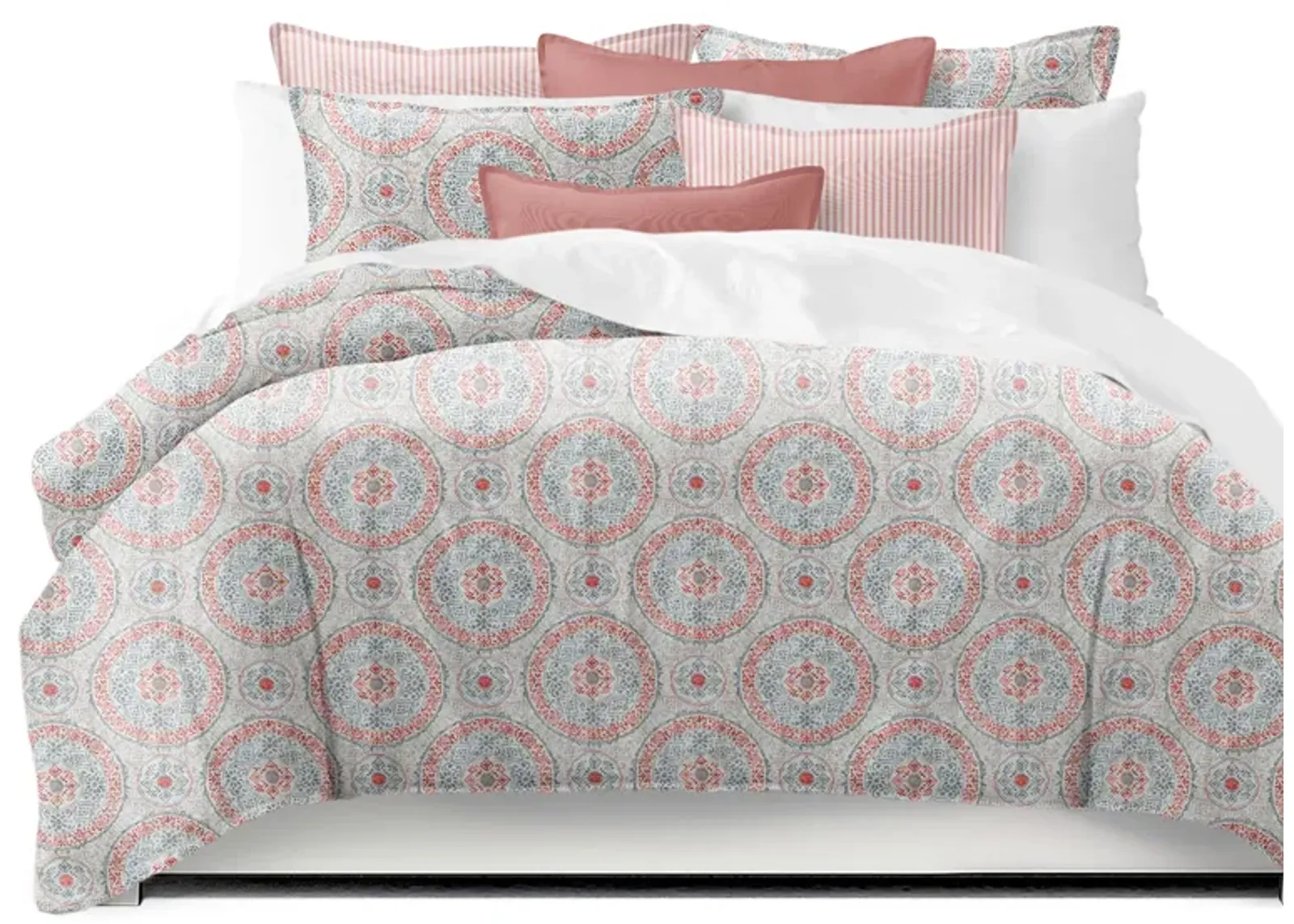 6ix Tailors Fine Linens Zayla Coral Comforter Set