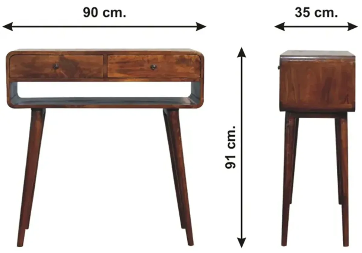 Sonata  Solid Wood Chestnut 2Drawer Console Table