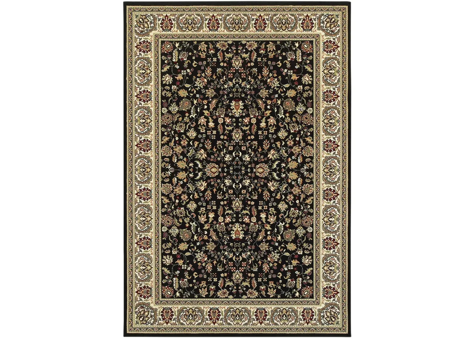 Kashan 1'10" x 3' Black Rug