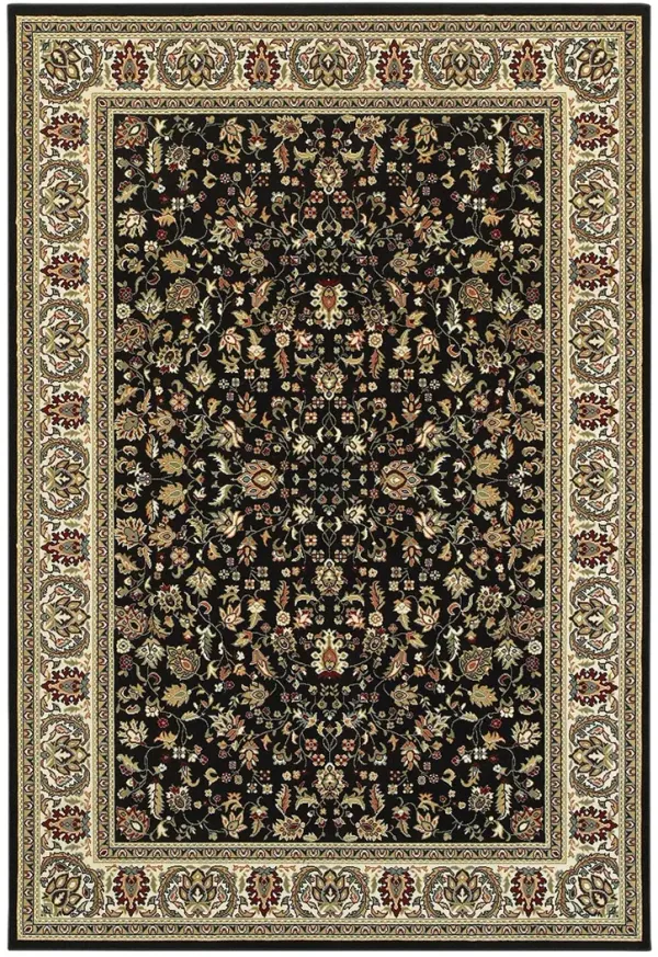 Kashan 1'10" x 3' Black Rug