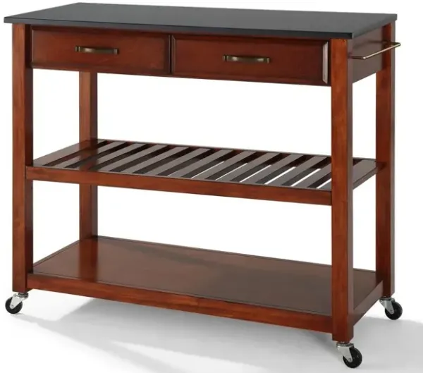 Granite Top Kitchen Prep Rolling Cart
