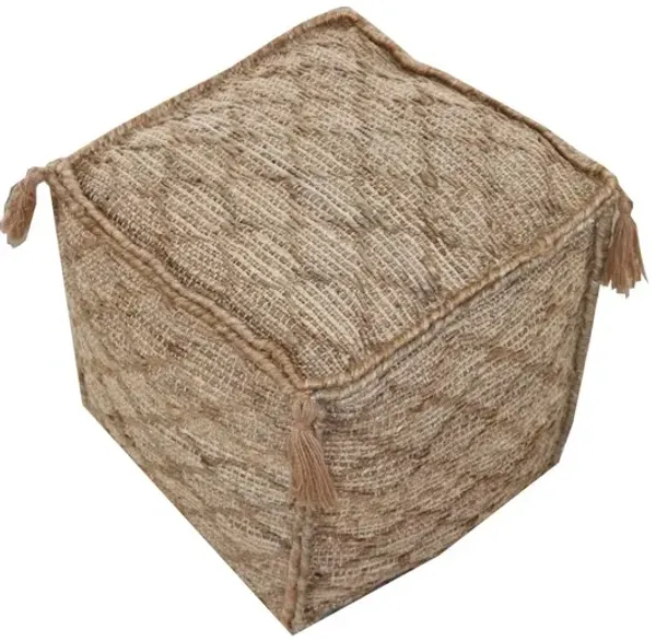 Contemporary Circe Pouf in Hemp