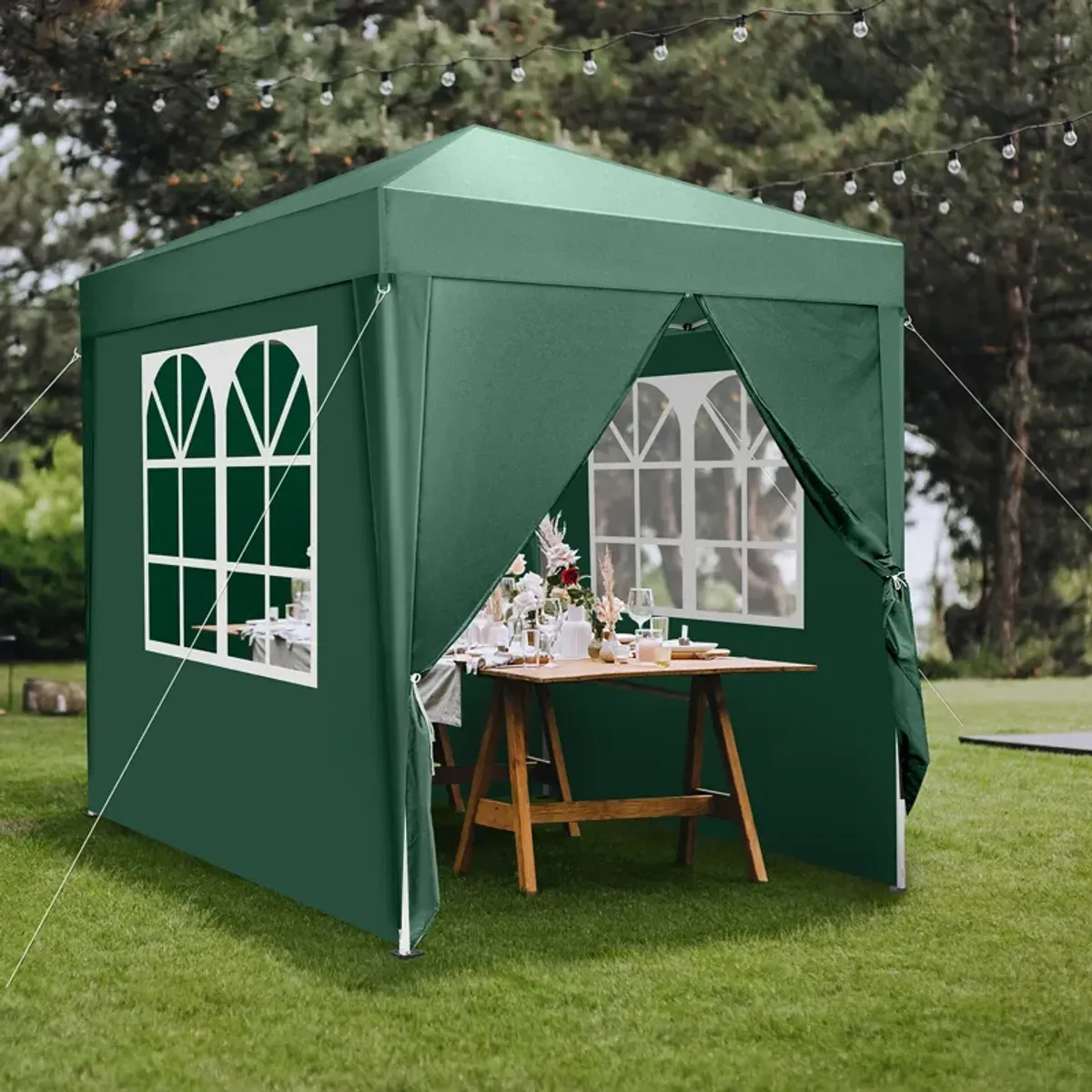 Waterproof Right-Angle Folding Tent Portable Canopy with Two Doors & Two Windows for Outdoor Events