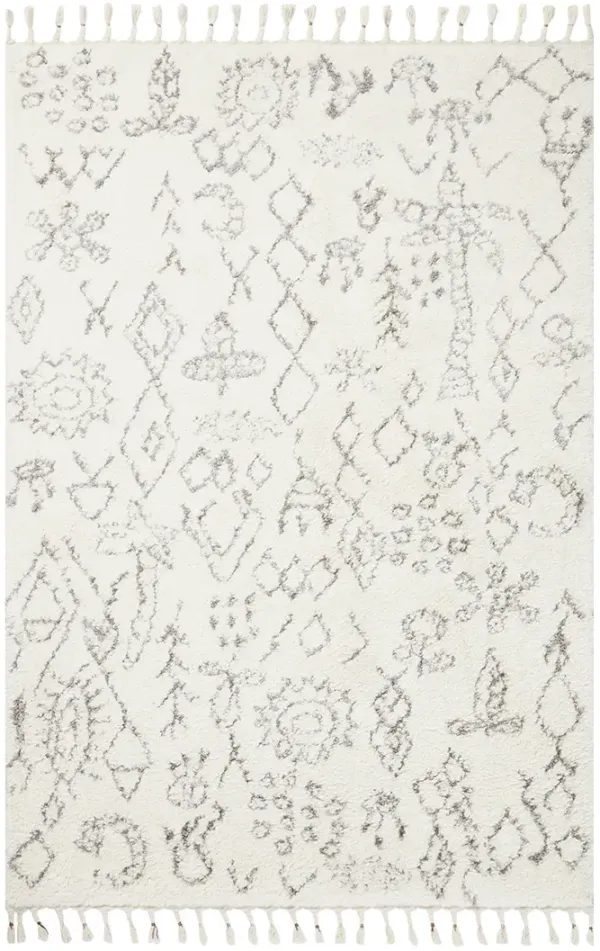 Ronnie RON03 Ivory/Charcoal 5'3" x 7'6" Rug