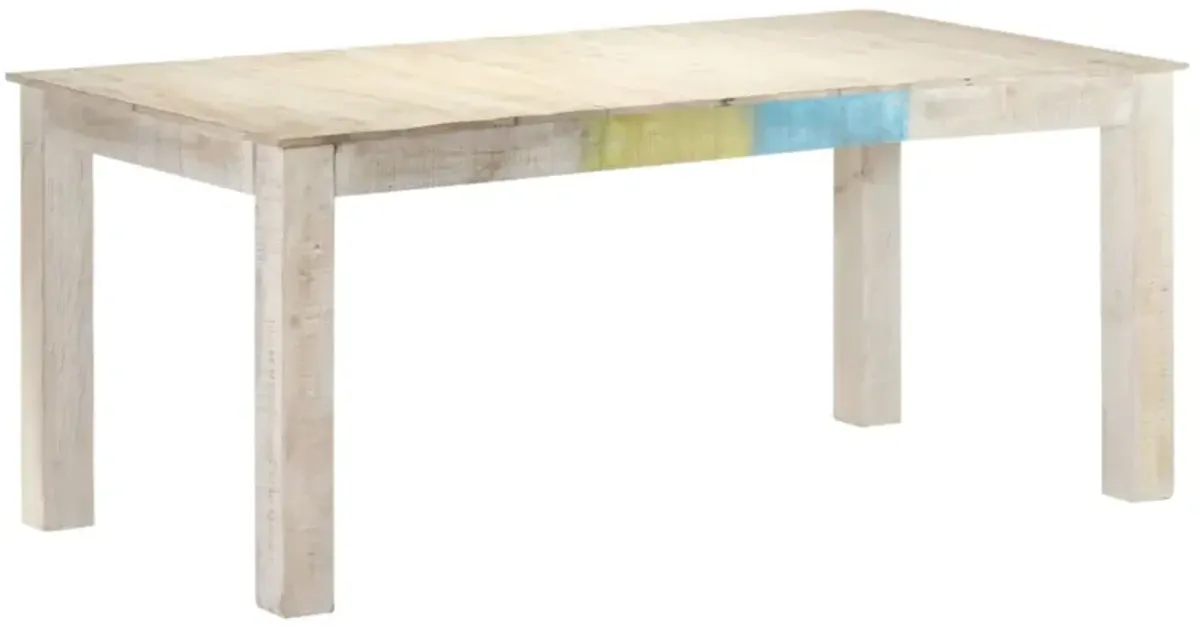 vidaXL Dining Table White 70.9"x35.4"x29.9" Solid Mango Wood