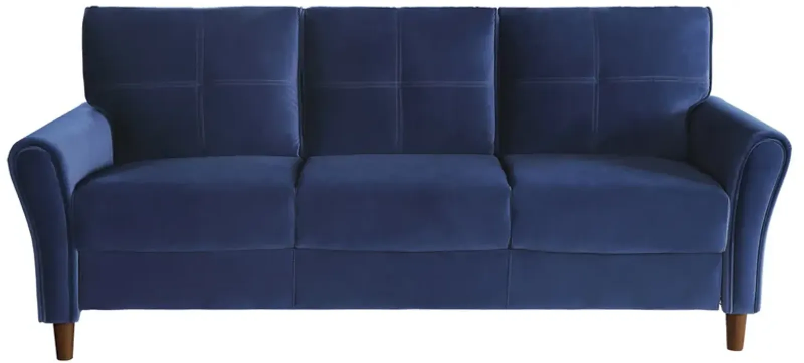 Sarah, Blue Velvet, Stitch Tufting, Reversible Cushions - Benzara