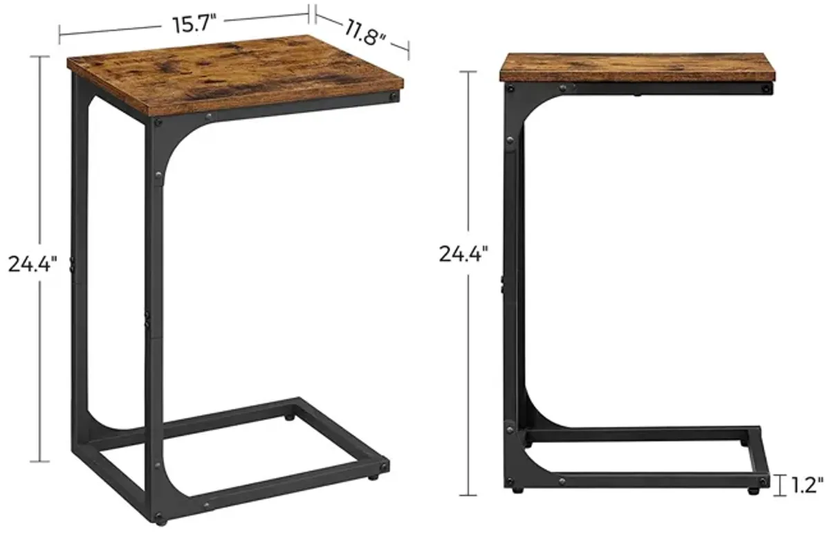 C-Shaped End Table Contemporary Design with Sleek and Versatile Functionality