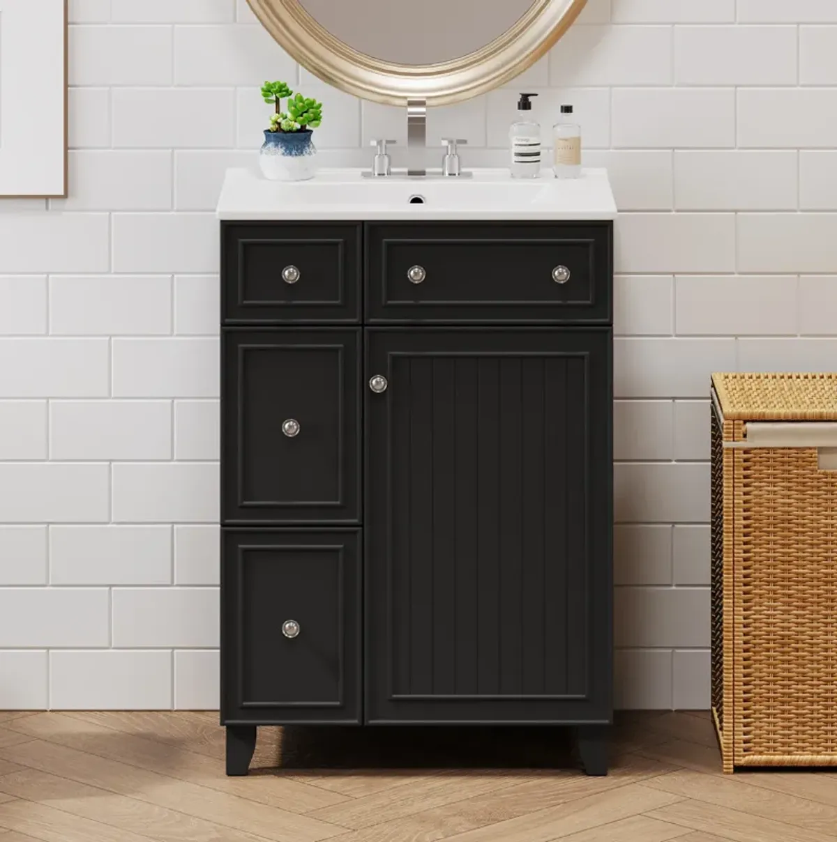 Merax Bathroom Vanity Cabinet with Ceramic Sink