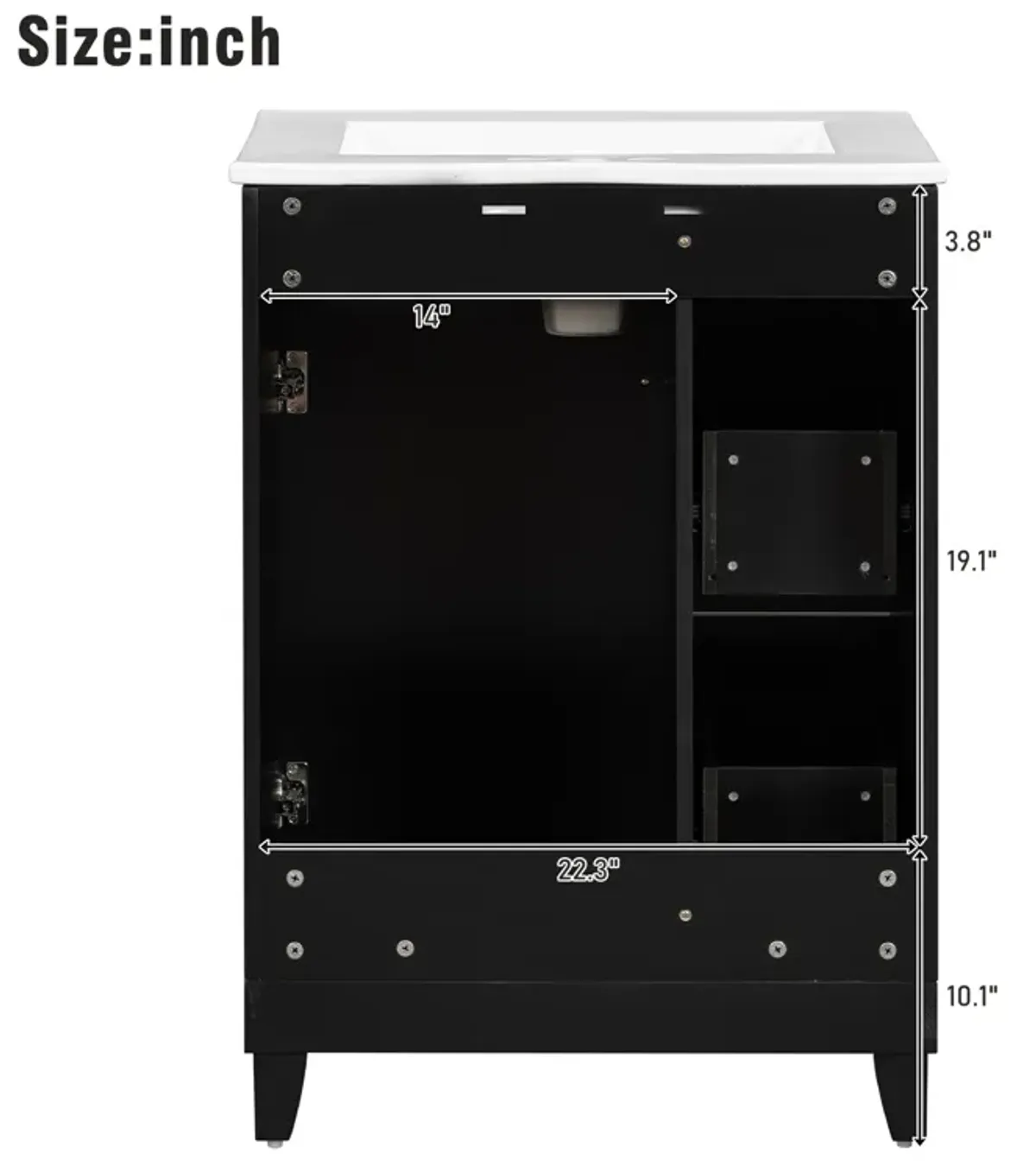 Merax Bathroom Vanity Cabinet with Ceramic Sink