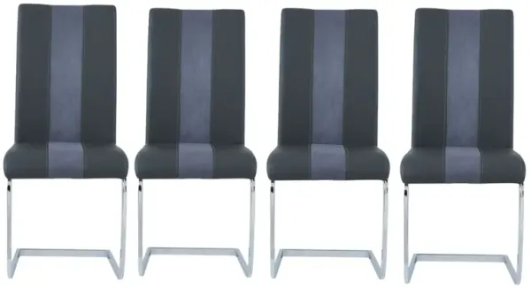 Set of Four Faux Leather Dining Chairs, Upholstered Side Chairs for Kitchen