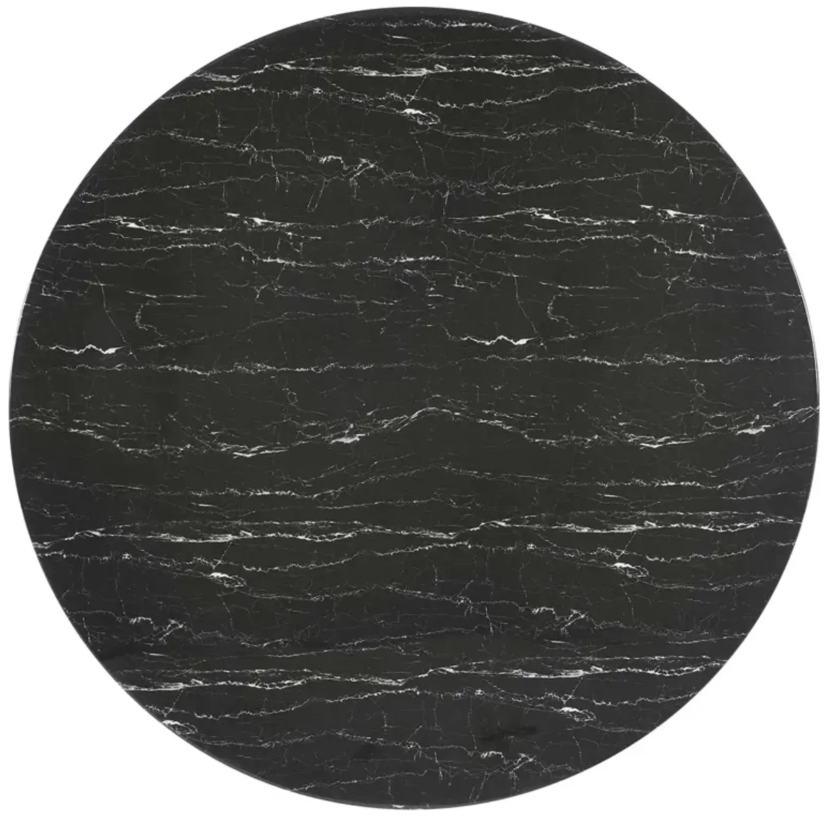 Modway - Lippa 60" Round Artificial Marble Dining Table Black Black