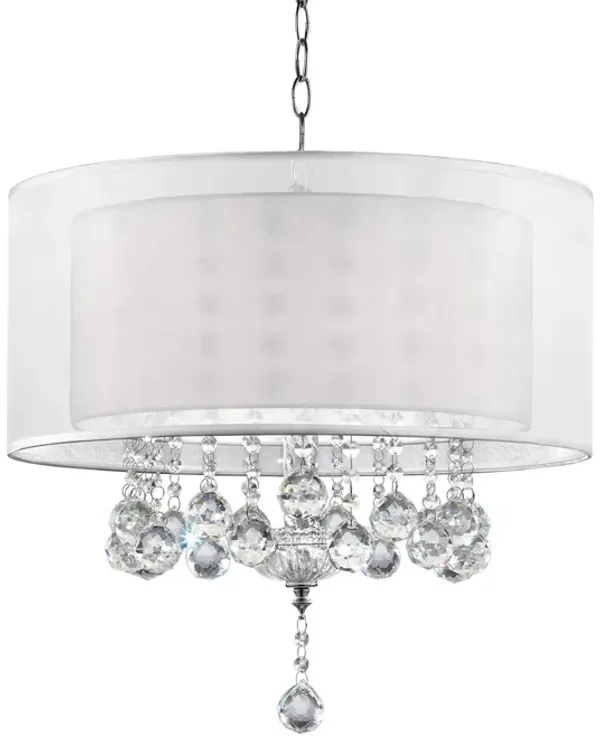 Hivvago Chic Silver Ceiling Lamp with Crystal Accents and Silver Shade